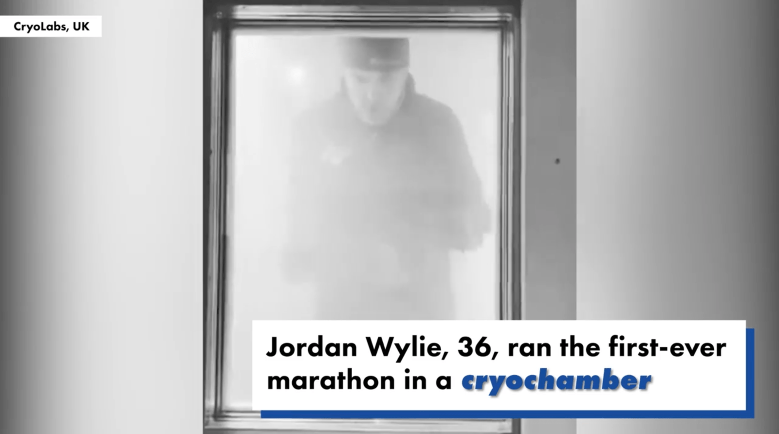 Jordan running in a cryochamber